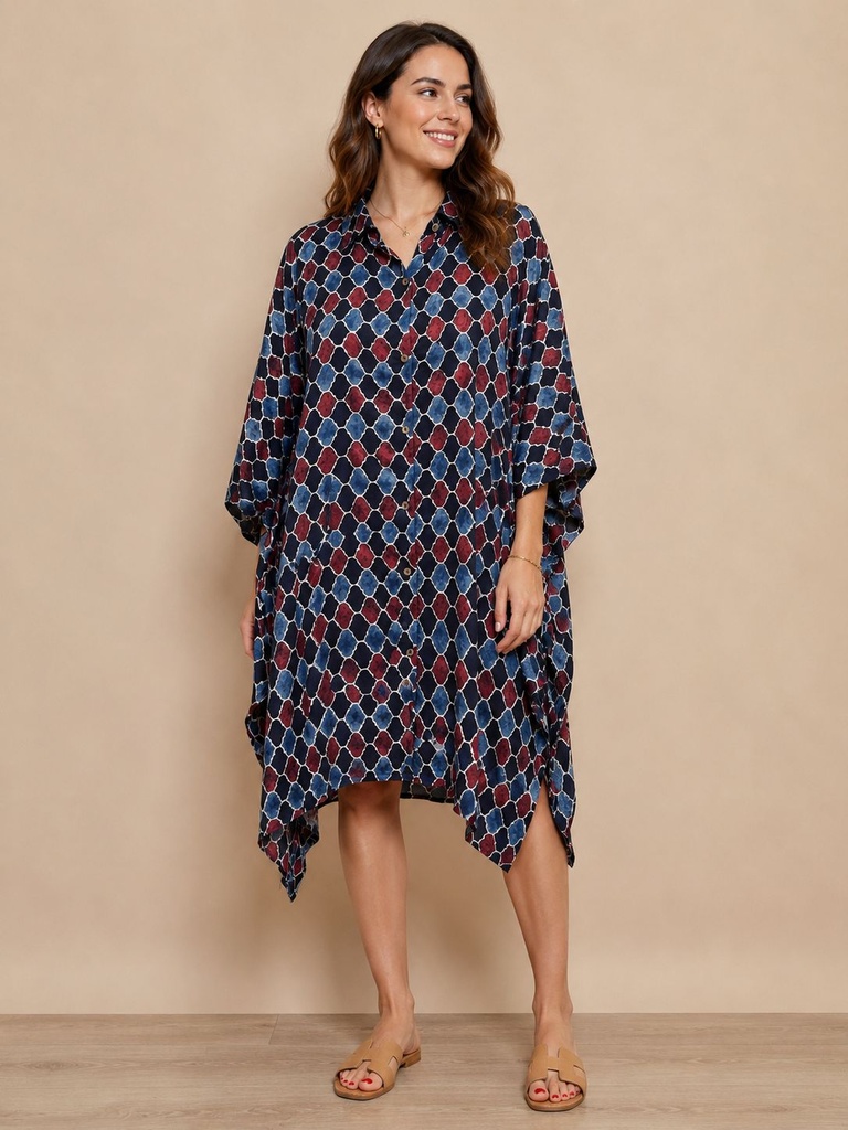 Ajrakh Modal Shirt Kaftans 5015 BLACK 2