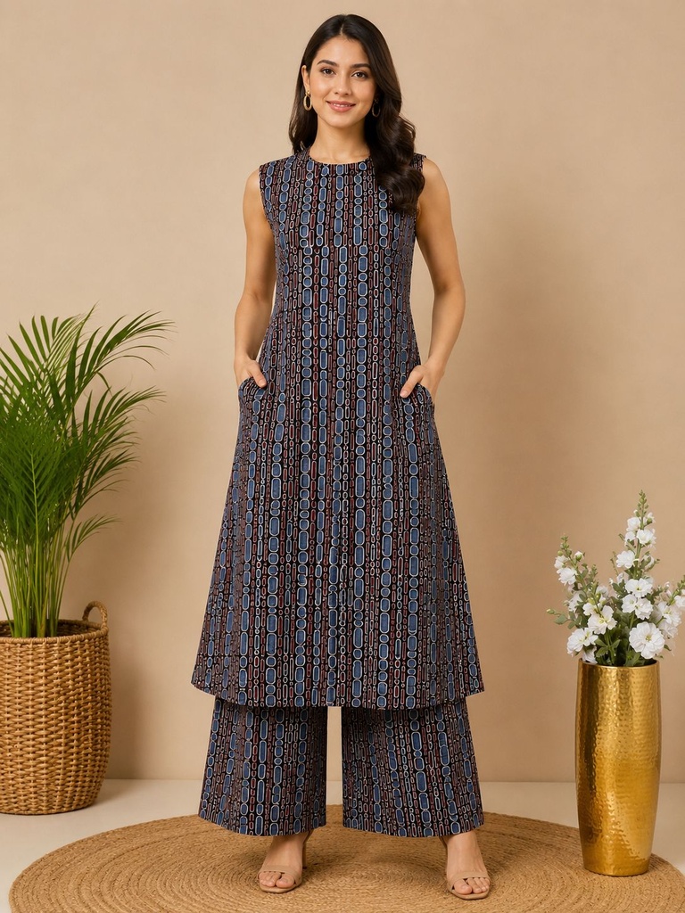 Ajrakh Cotton Coord Sets 5028  