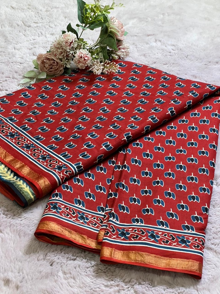 Zari border Cotton Sarees 5013