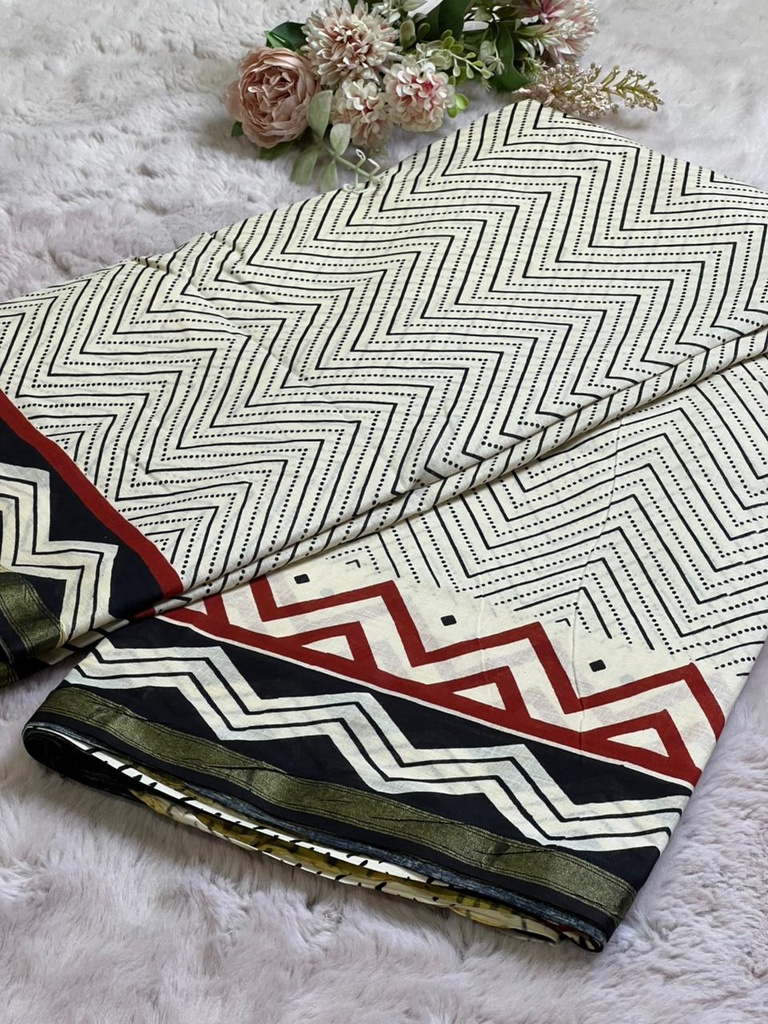 Zari border Cotton Sarees 5013