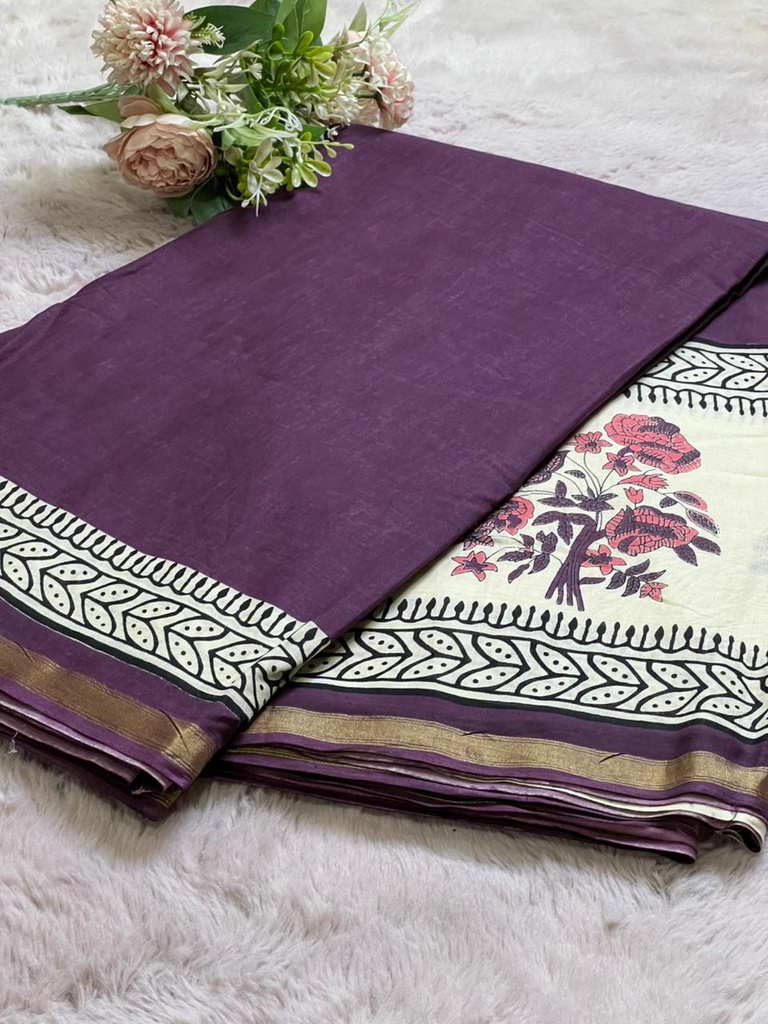 Zari border Cotton Sarees 5013