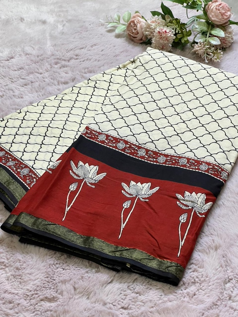 Zari border Cotton Sarees 5013