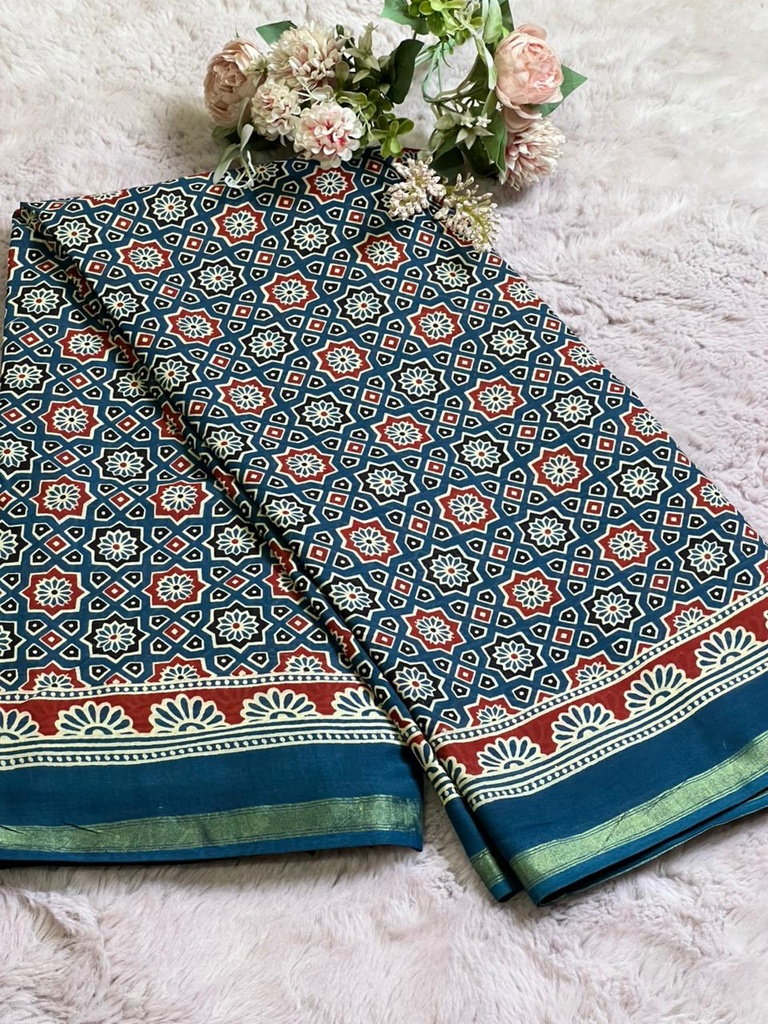Zari border Cotton Sarees 5013