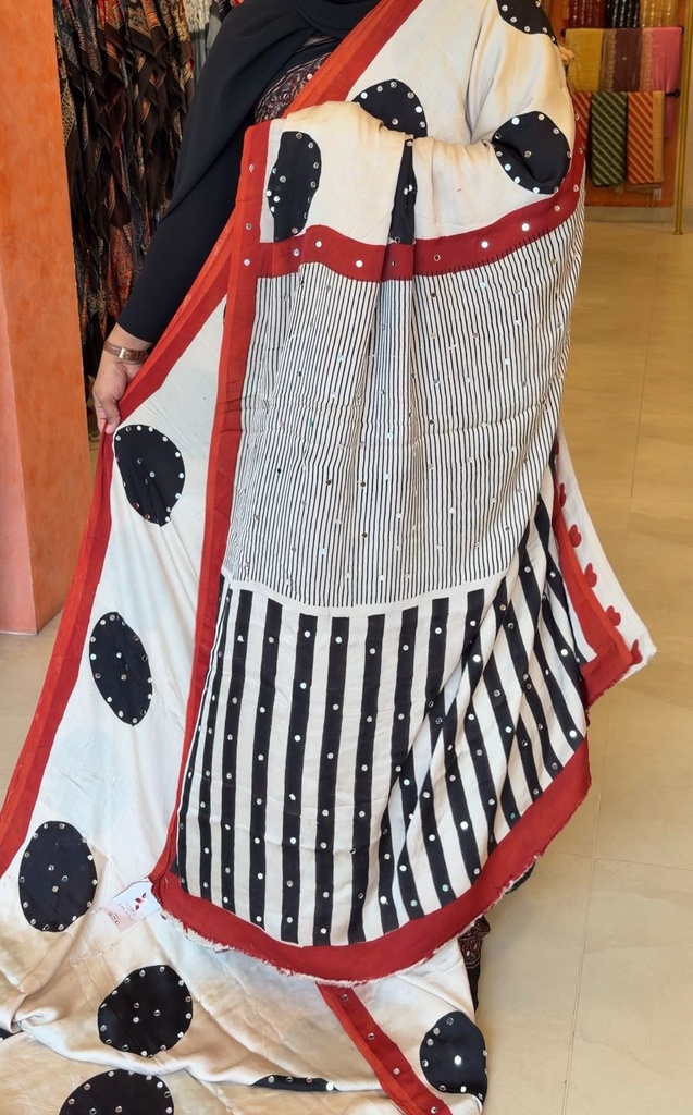 Ajrakh Silk Mirror Sarees 5036 