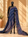 Ajrakh Maheshwari Silk Sarees 5028