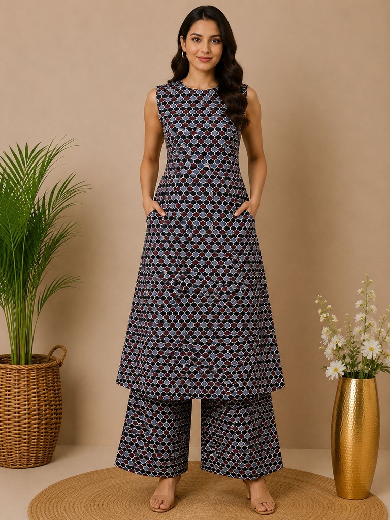 Ajrakh Cotton Coord Sets 5028