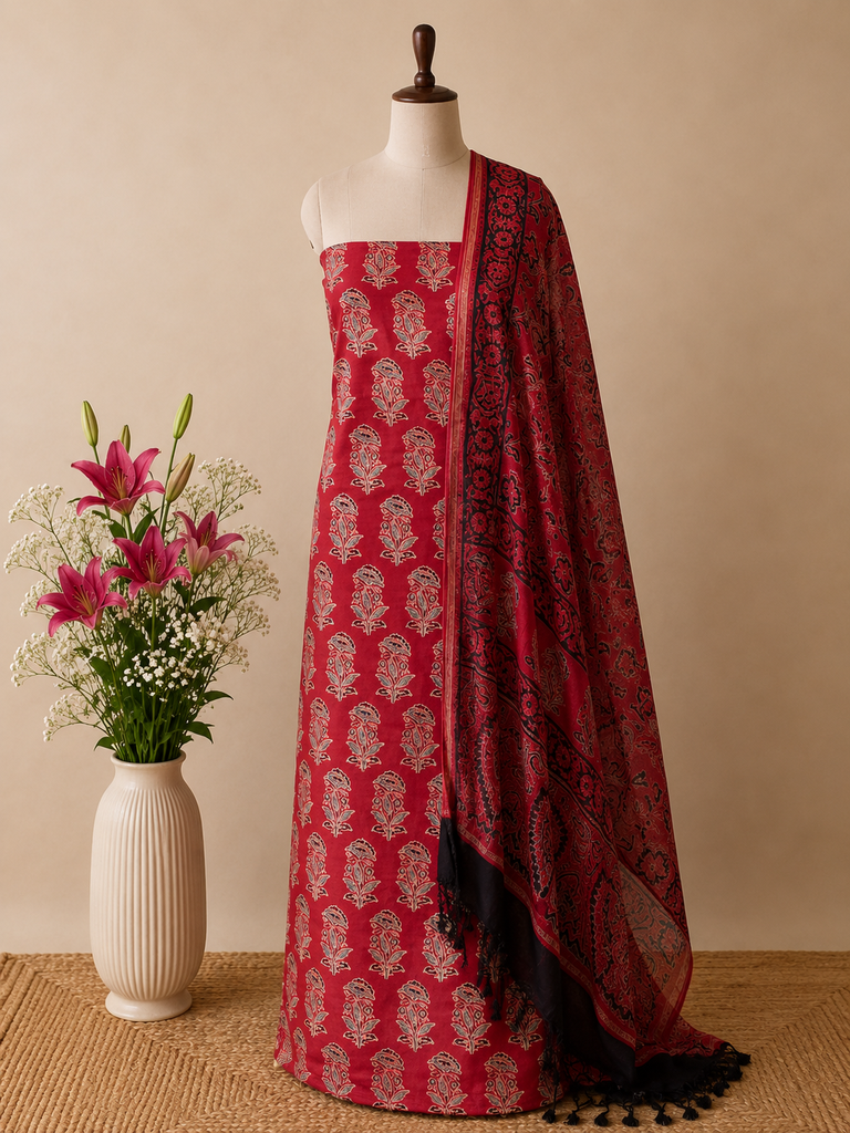 Kota Dupatta Ajrakh Suit 5025