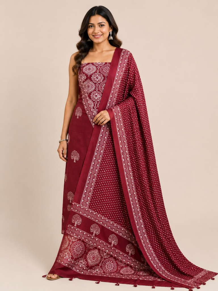 Ajrakh Muslin Suit 5025