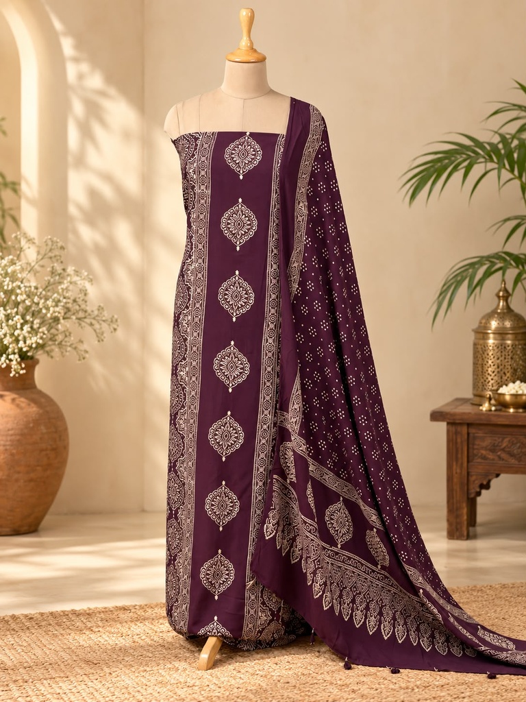 Ajrakh Muslin Suit 5025