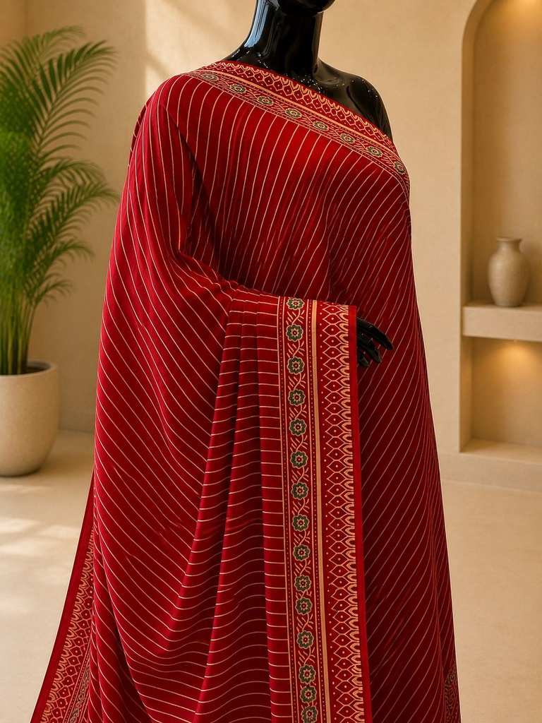 Ajrakh Modal Silk Sarees 4243