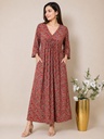 Ajrakh Cotton Aline Kurti 5028