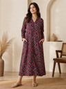 Ajrakh Modal Silk Aline Kurti 5053