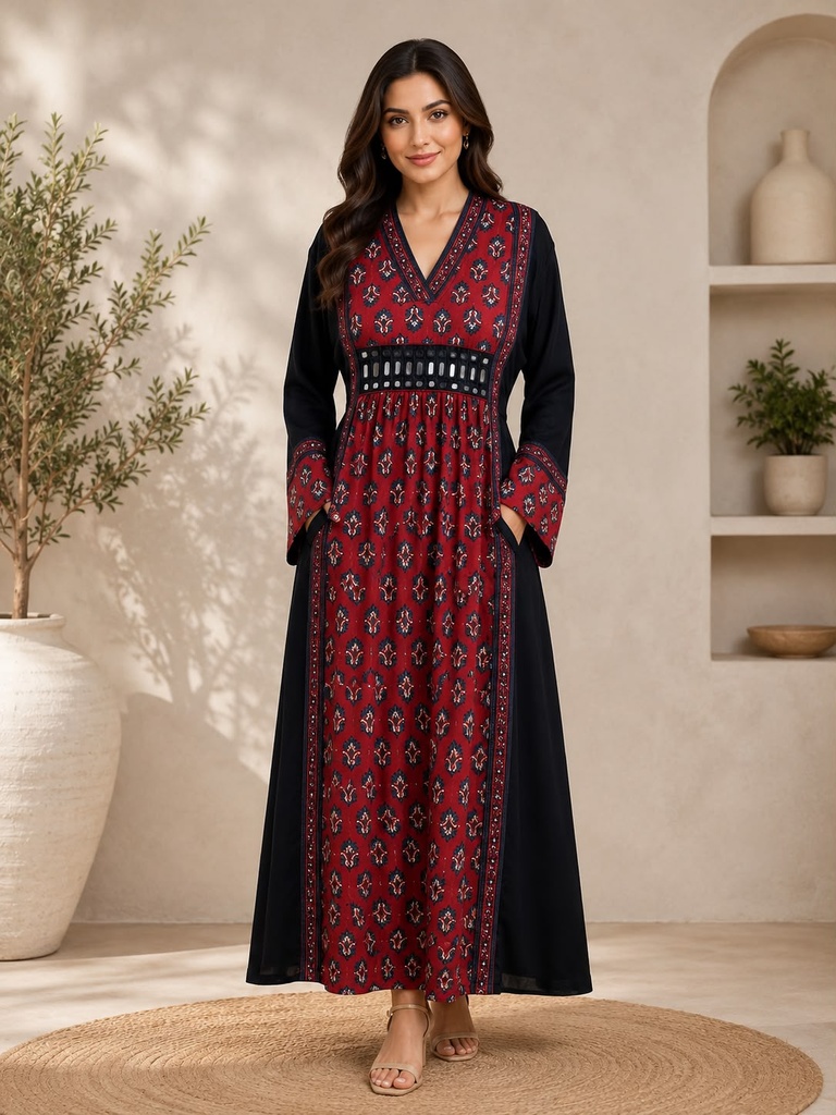Ajrakh Modal Silk Aline Kurti 5053