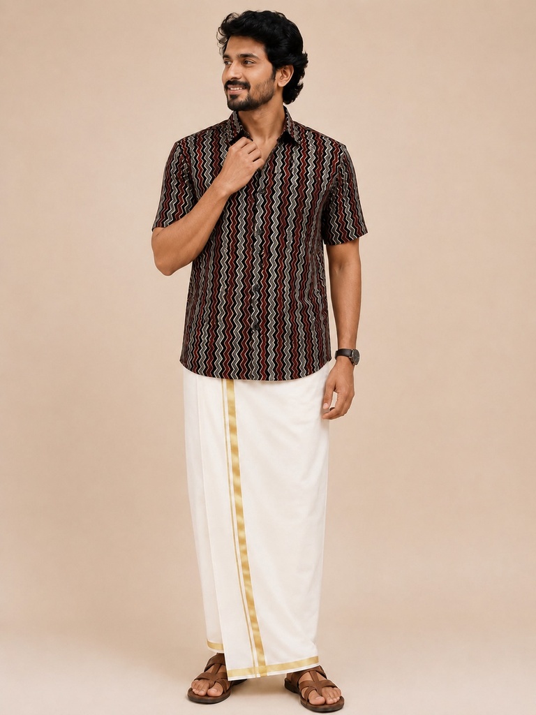 Ajrakh Cotton Mens Shirt 5049