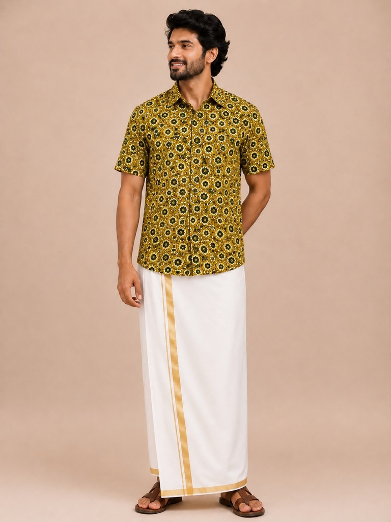 Ajrakh Cotton Mens Shirt 5049