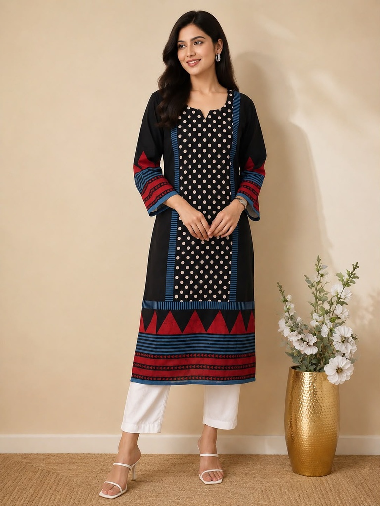 Ajrakh Cotton Kurti 5029