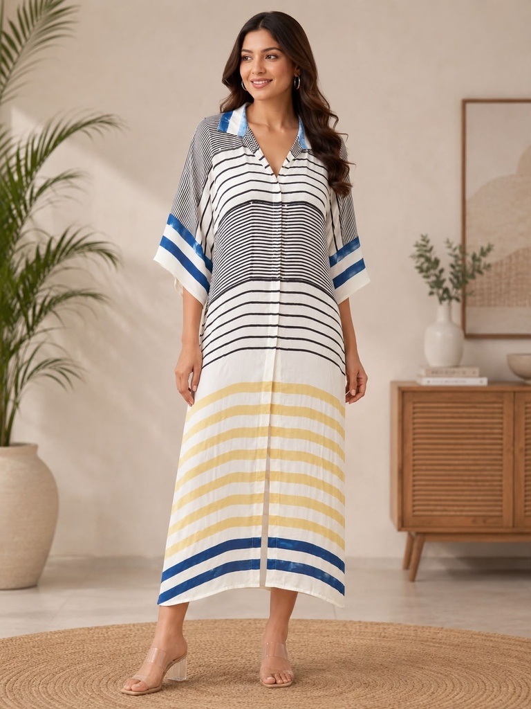 Ajrakh Modal Kaftan Style Dress 4803