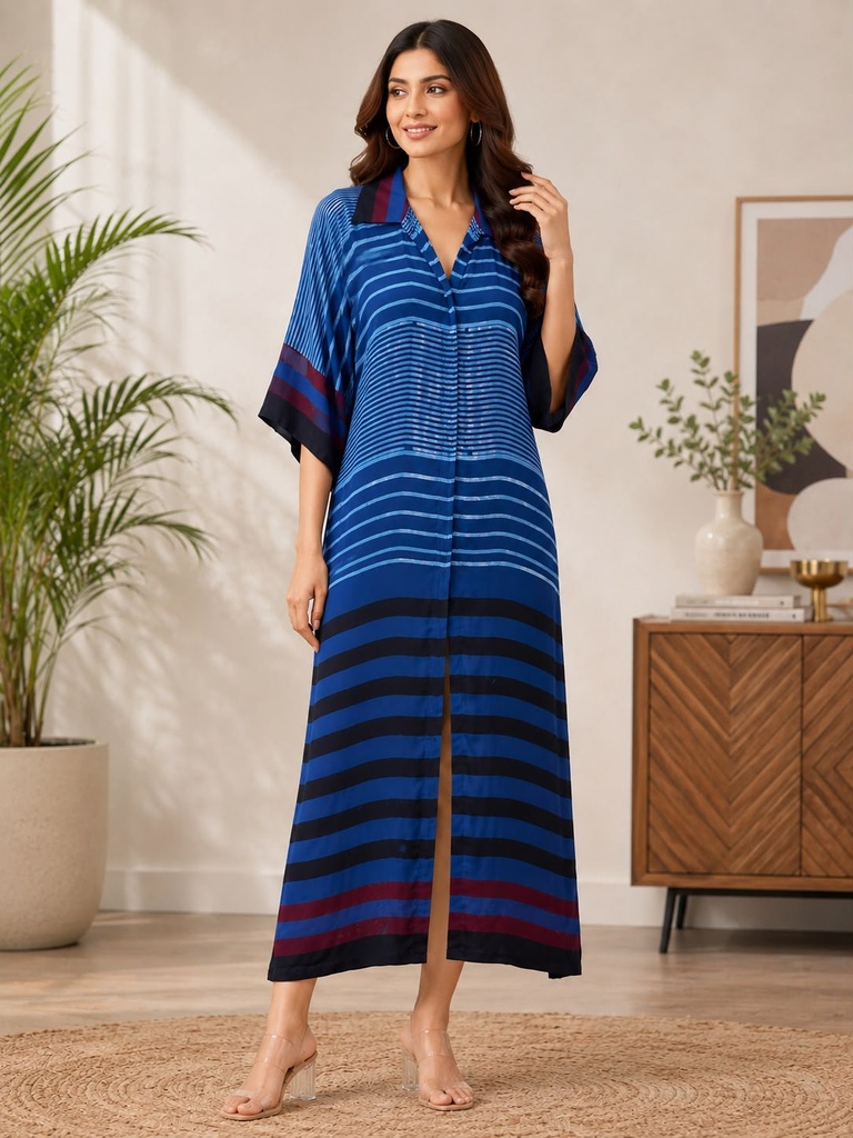 Ajrakh Modal Kaftan Style Dress 4803
