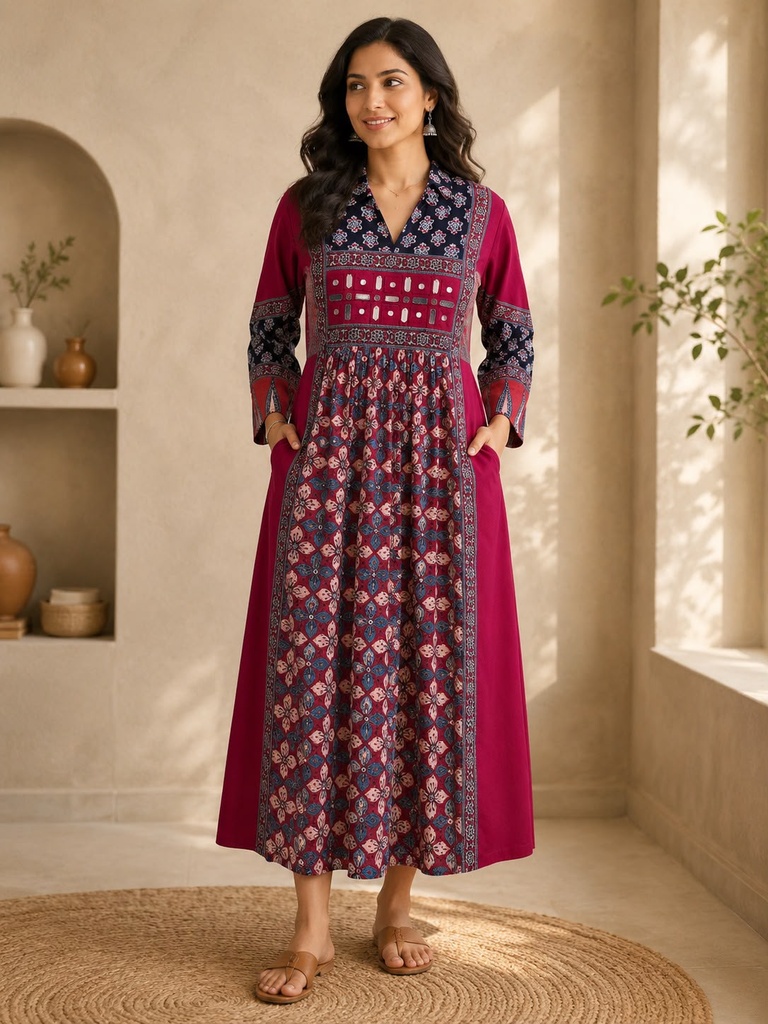 Ajrakh Cotton Kurti 5029 