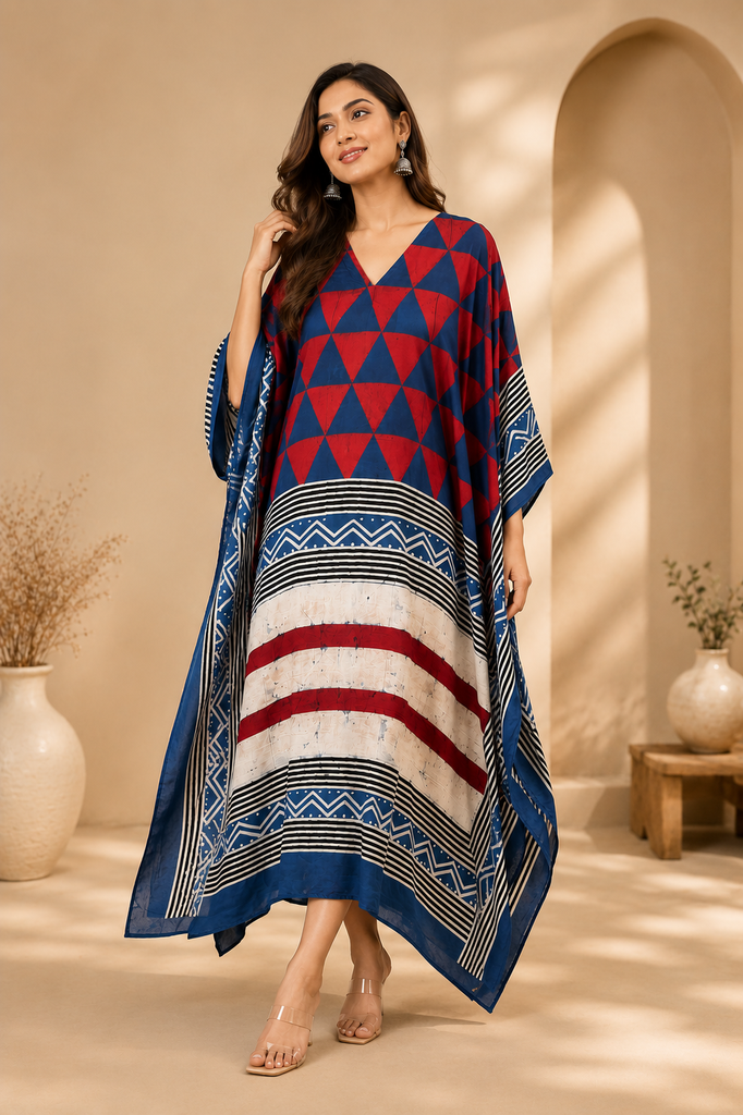 Exclusive Ajrakh Silk Kaftans 4801
