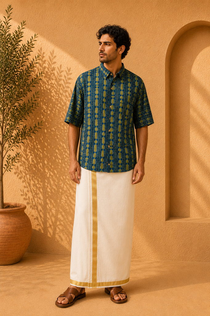 Ajrakh Modal Mens Shirt 5049