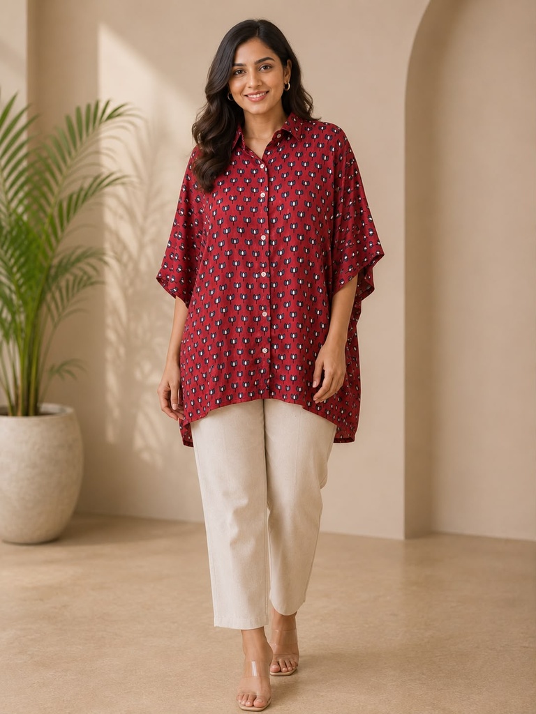 Ajrakh Modal Shirt Kaftans 5015