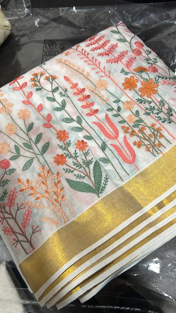 Embroidered Mul Cotton Sarees 5019