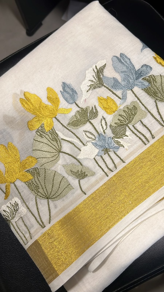 Embroidered Mul Cotton Sarees 5019