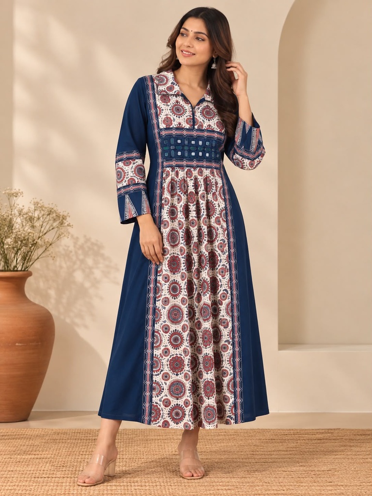 Ajrakh Cotton Kurti 5029