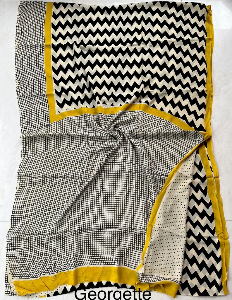Block Printed Georgette Sarees 5014