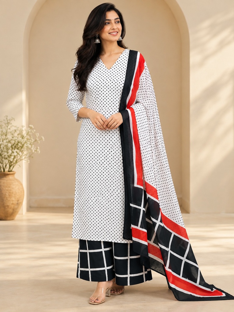 Block Printed Cotton Kurti Sets 5043