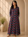 Ajrakh Modal Kaftan Style Dress 4803
