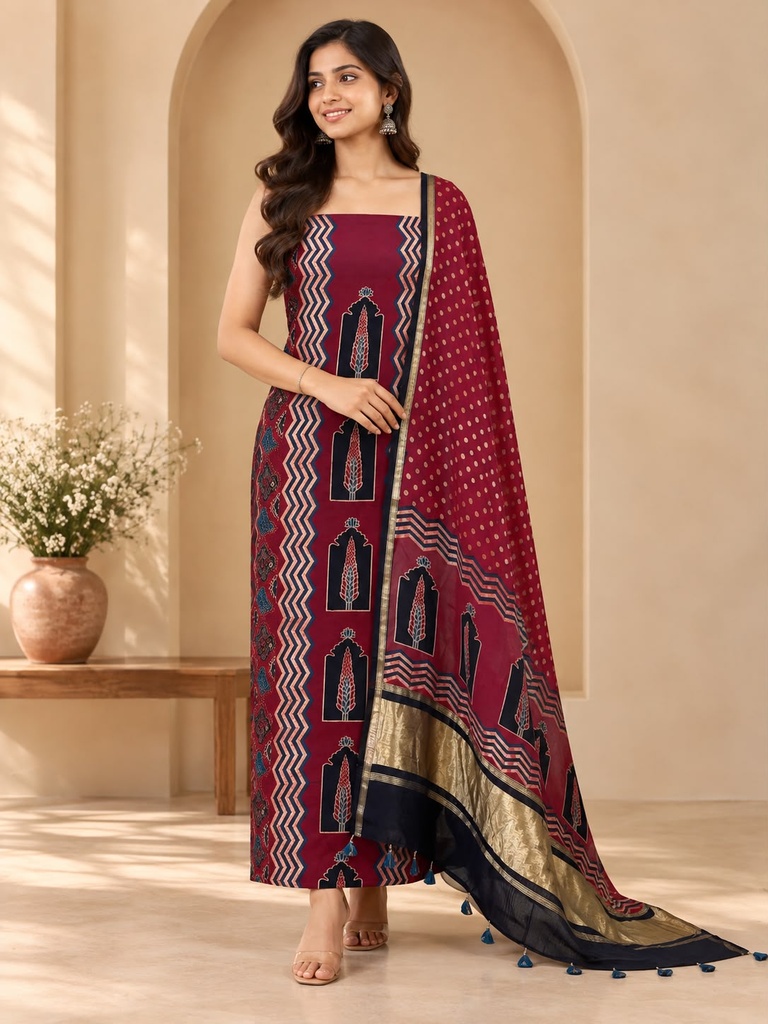 Chanderi Silk Top and Dupatta sets 5025