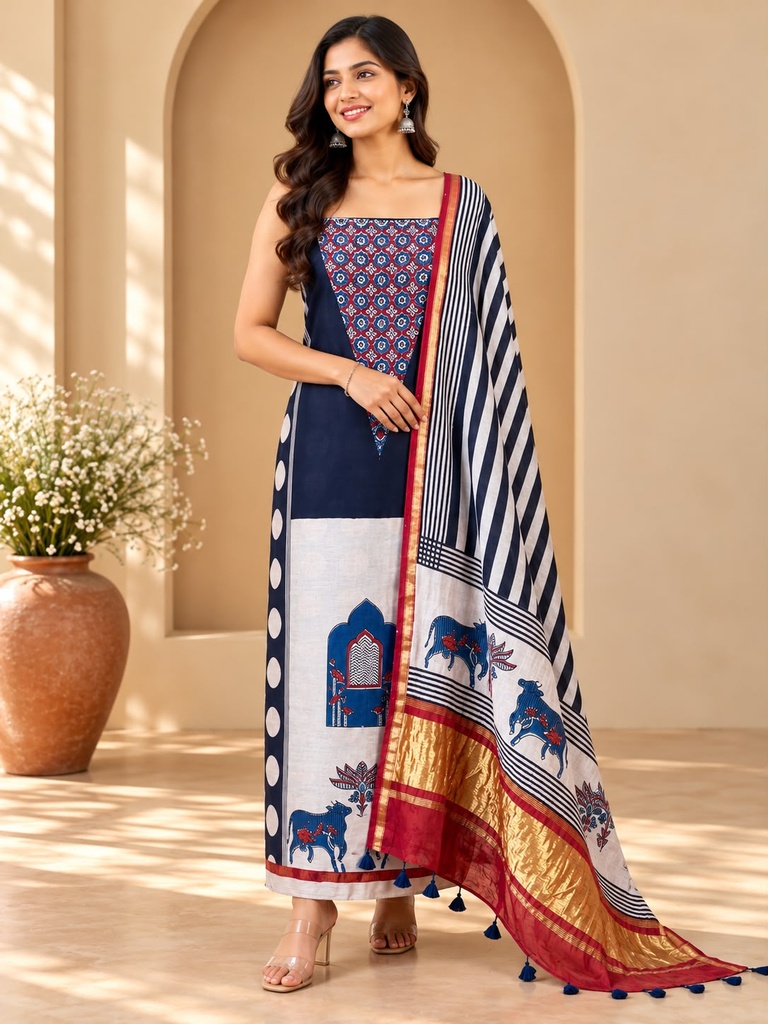 Chanderi Silk Top and Dupatta sets 5025