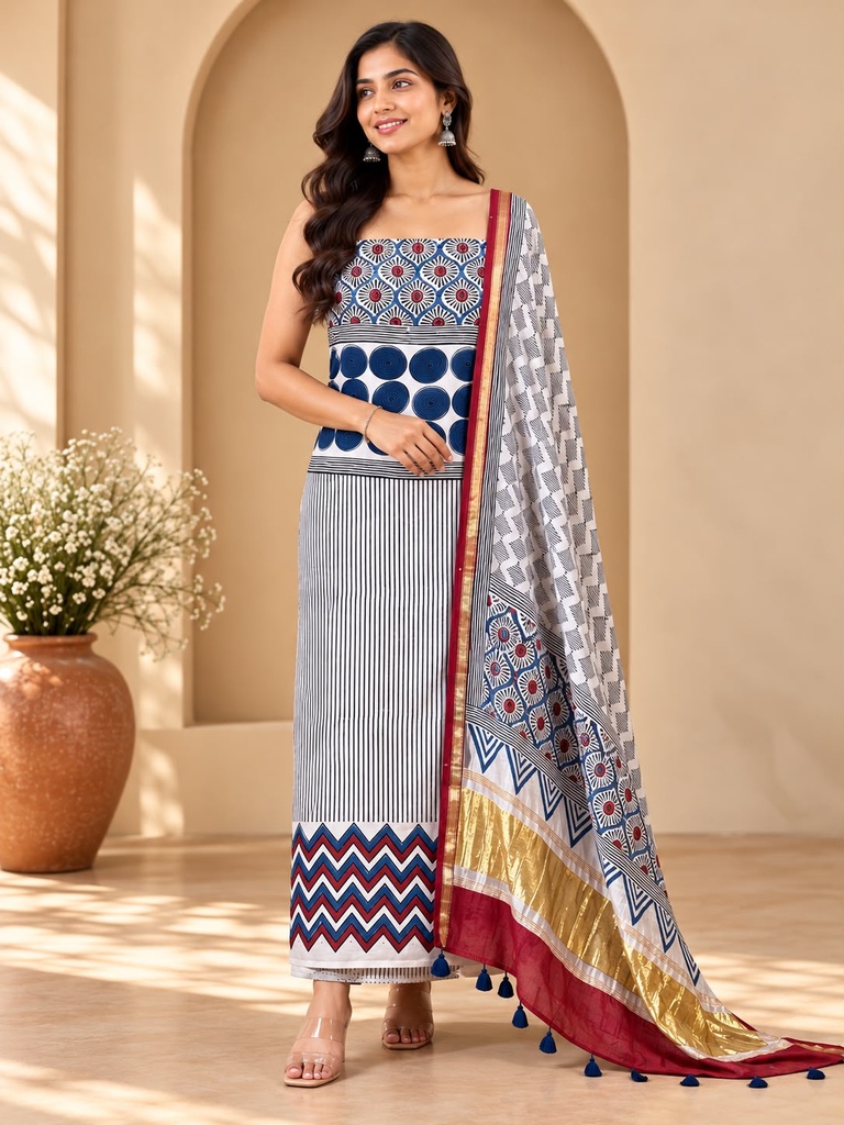 Chanderi Silk Top and Dupatta sets 5025