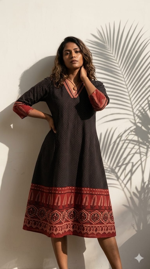 Ajrakh Aline Cotton Kurtis 5029