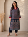 Ajrakh Mashru Silk Kurti 5053 