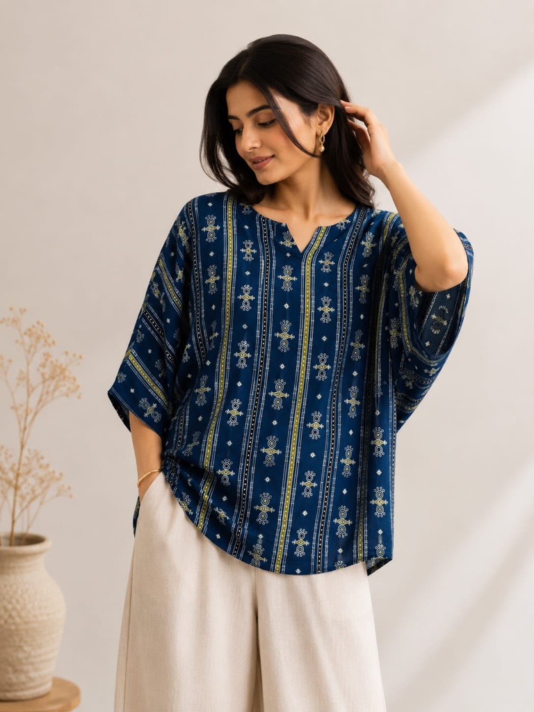 Ajrakh Modal Oversize Kurti 5015