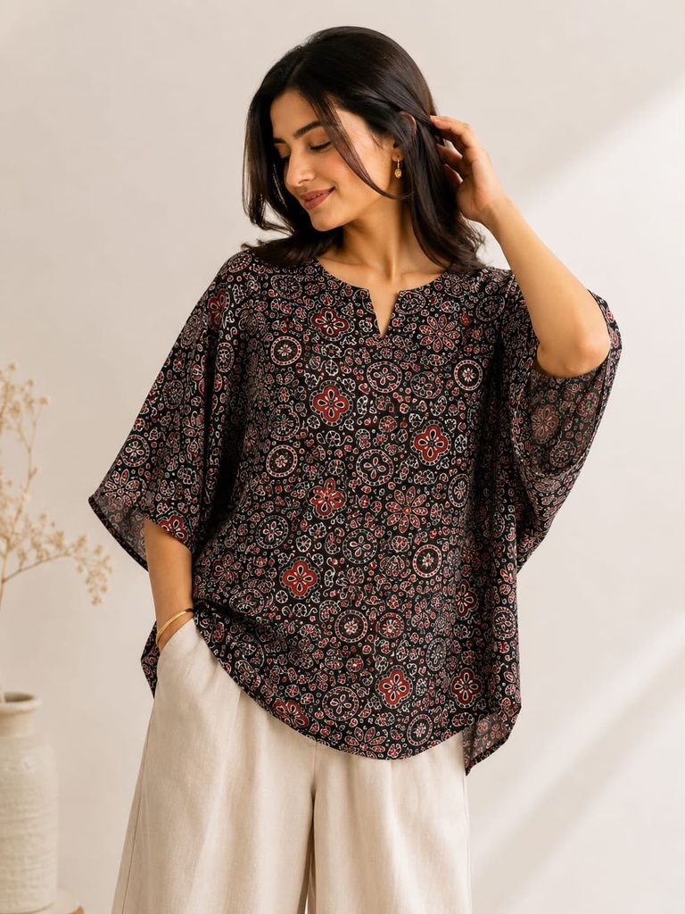 Ajrakh Modal Oversize Kurti 5015