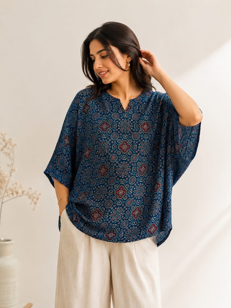 Ajrakh Modal Oversize Kurti 5015