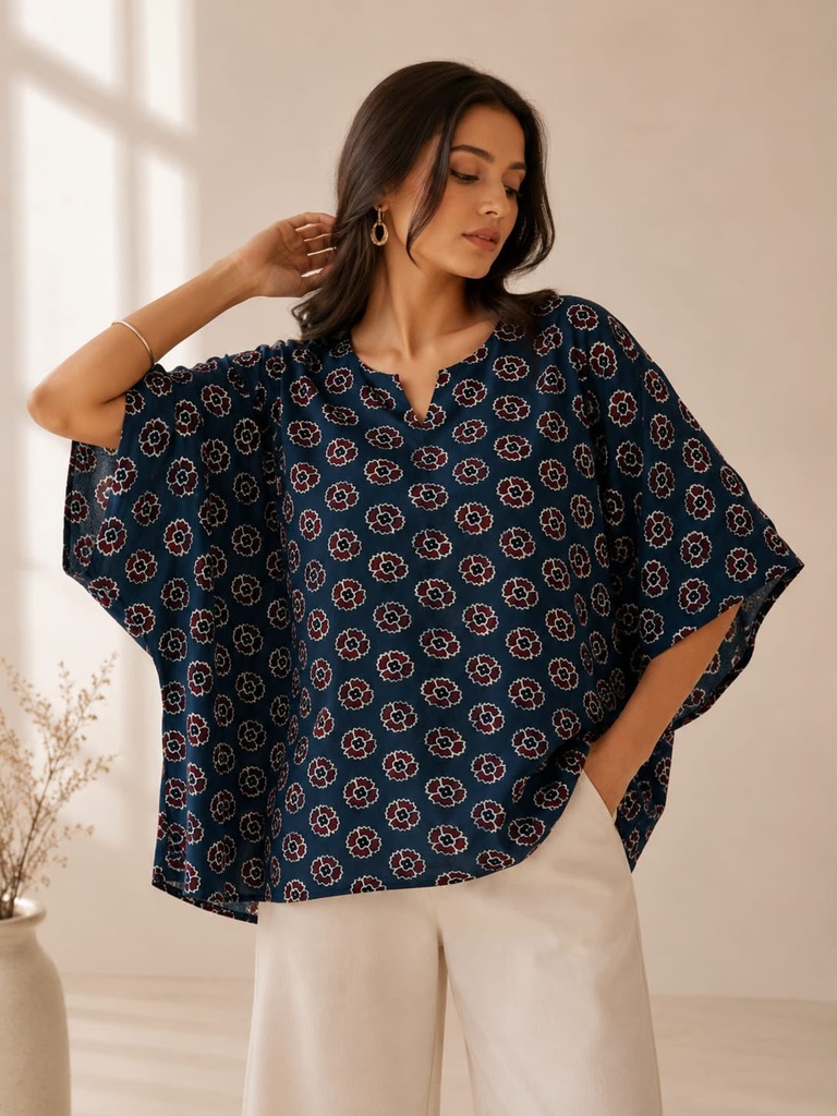 Ajrakh Modal Oversize Kurti 5015