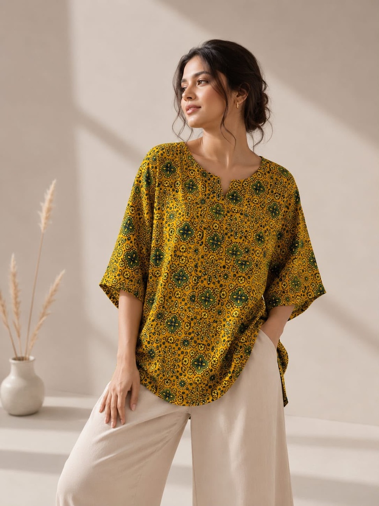 Ajrakh Modal Oversize Kurti 5015