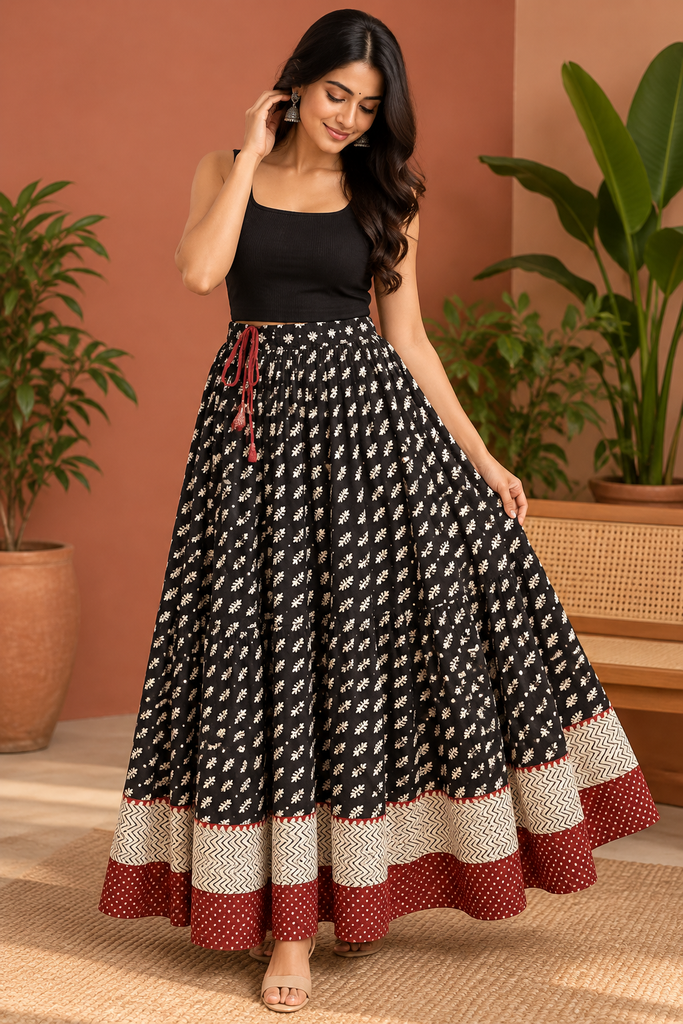 Ajrakh Cotton Skirts 4556