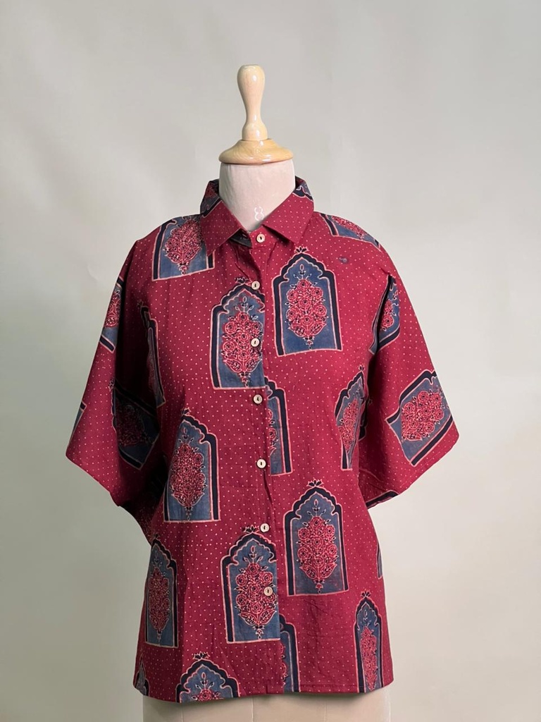Ajrakh Cotton Shirt Kaftan 4802