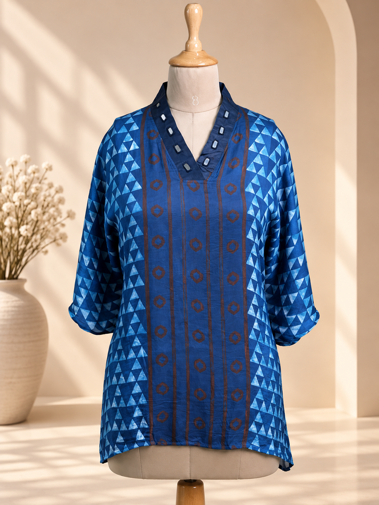 Ajrakh Modal Short Kaftans 5015 