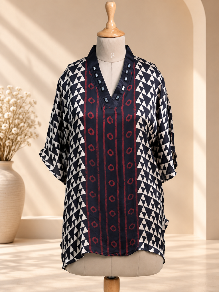 Ajrakh Modal Short Kaftans 5015 