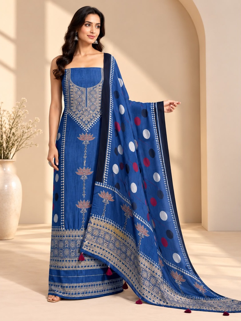 Ajrakh Dola Silk Suit Sets 5048