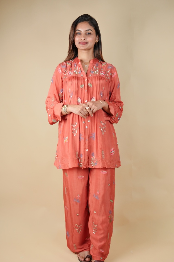 Embroidered Chinon Coord Sets 5049
