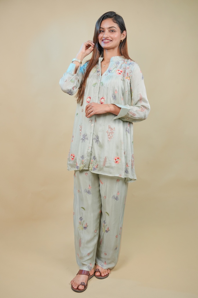 Embroidered Chinon Coord Sets 5049