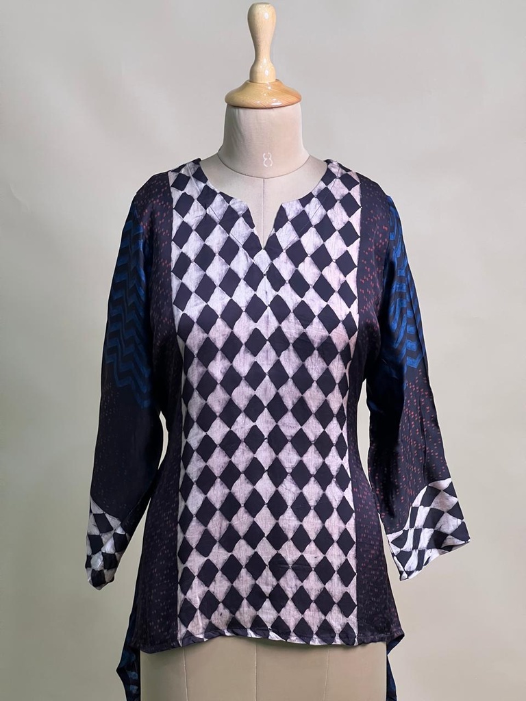 Ajrakh Modal Short Kurtis 5015